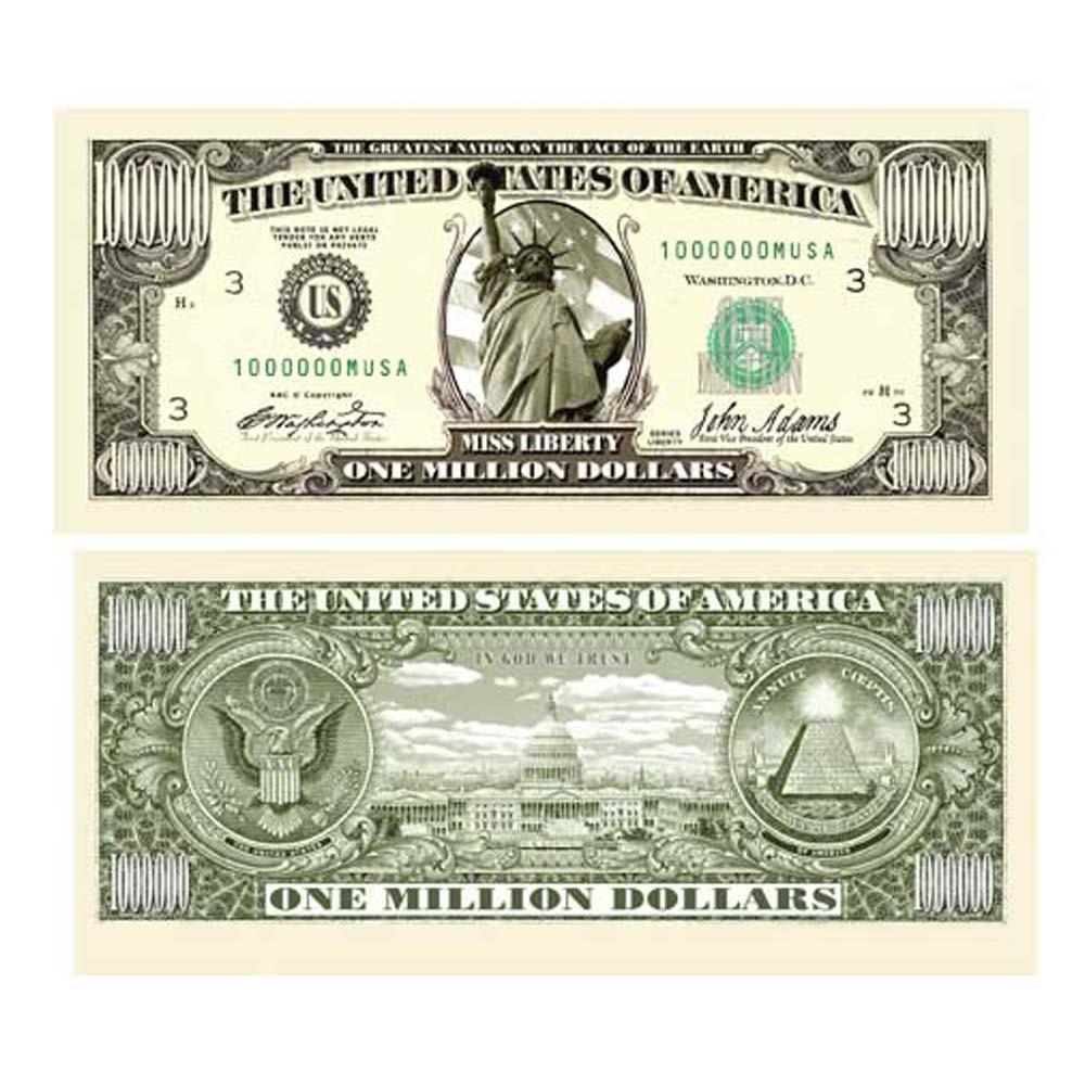 Fake Million Dollar Bill pack of 10