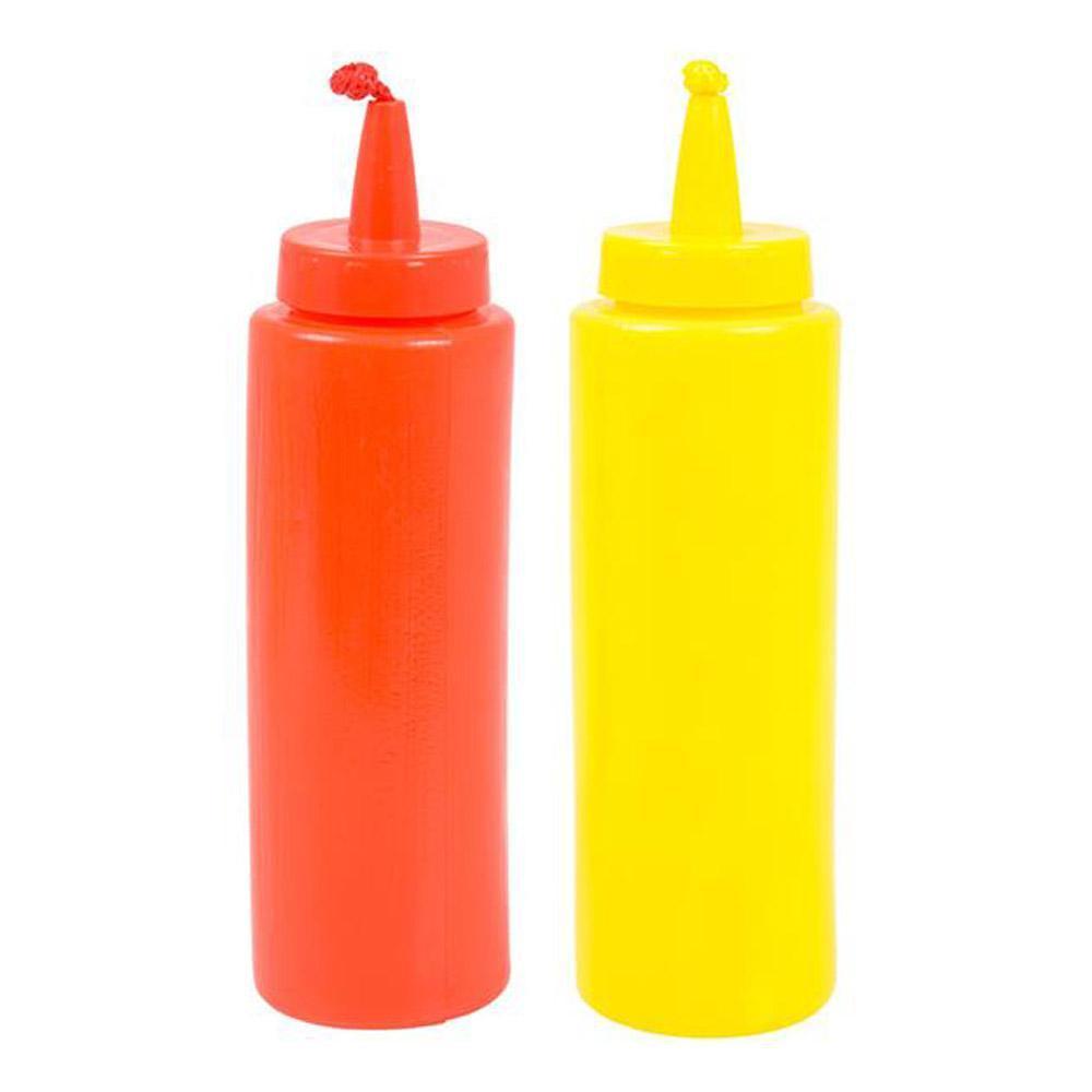 Combo-Fake Squirt Mustard and Ketchup Bottle Prank Gag Set by BWacky